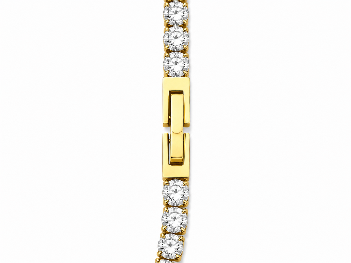 Crystal Tennis Bracelet – Gold Tone