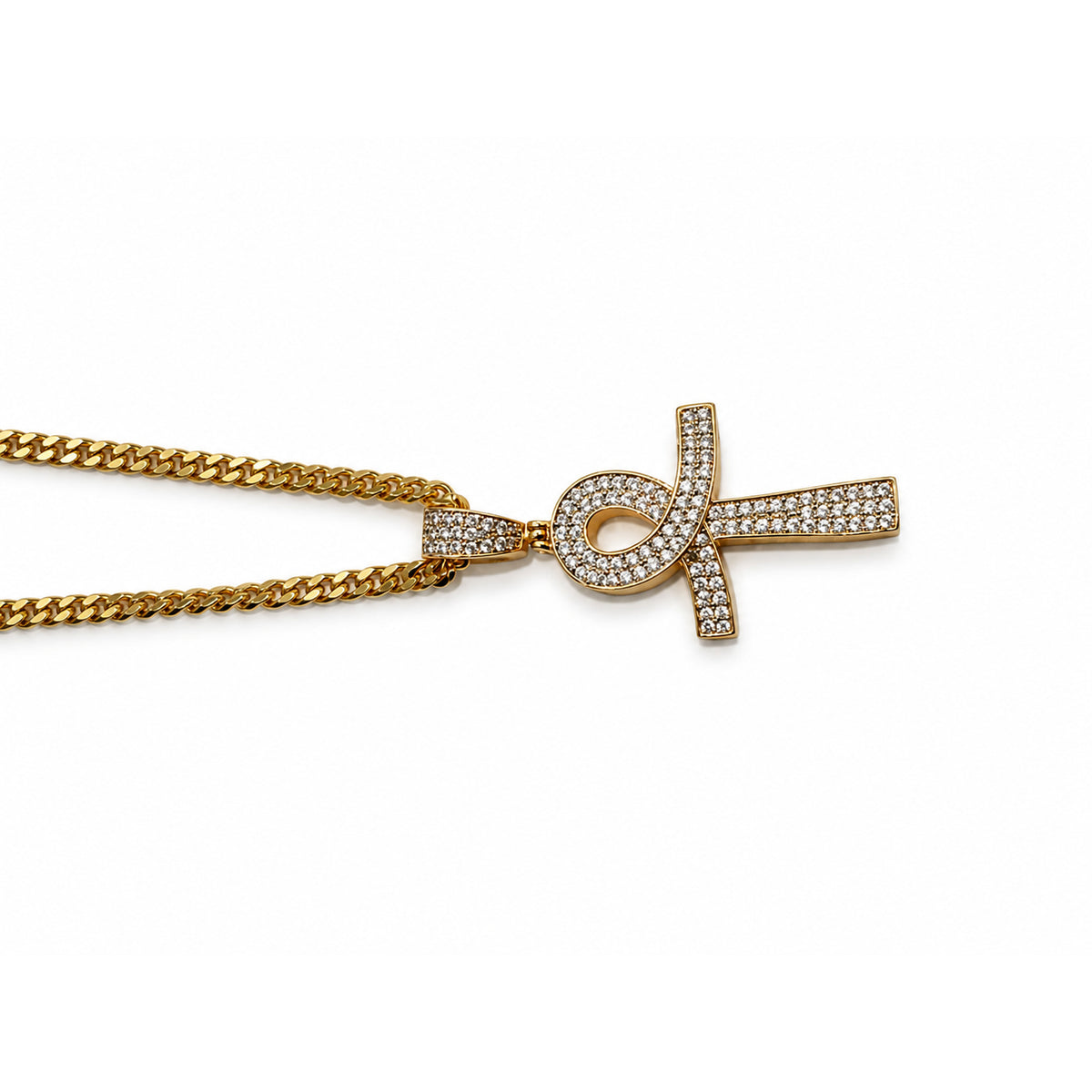 Ankh Pendant Necklace – Gold Tone