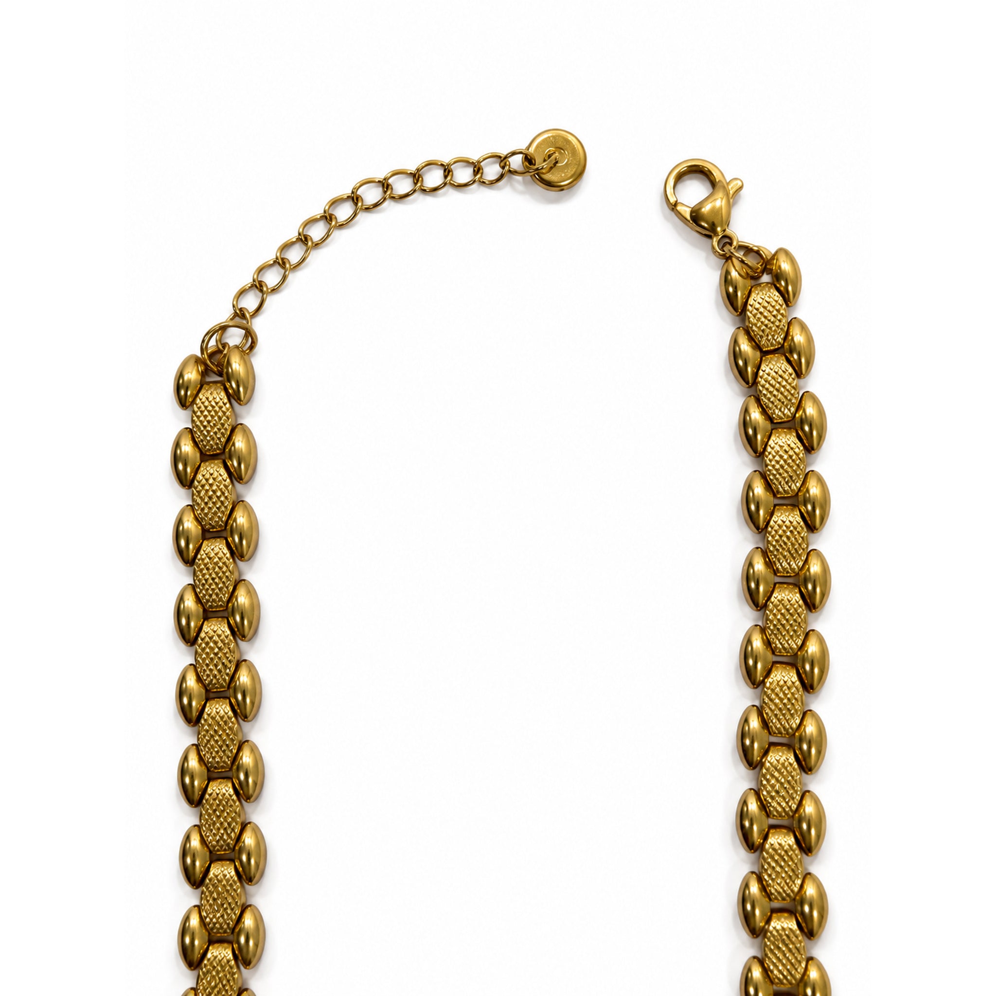 Wide Link Chain Necklace – Gold Tone