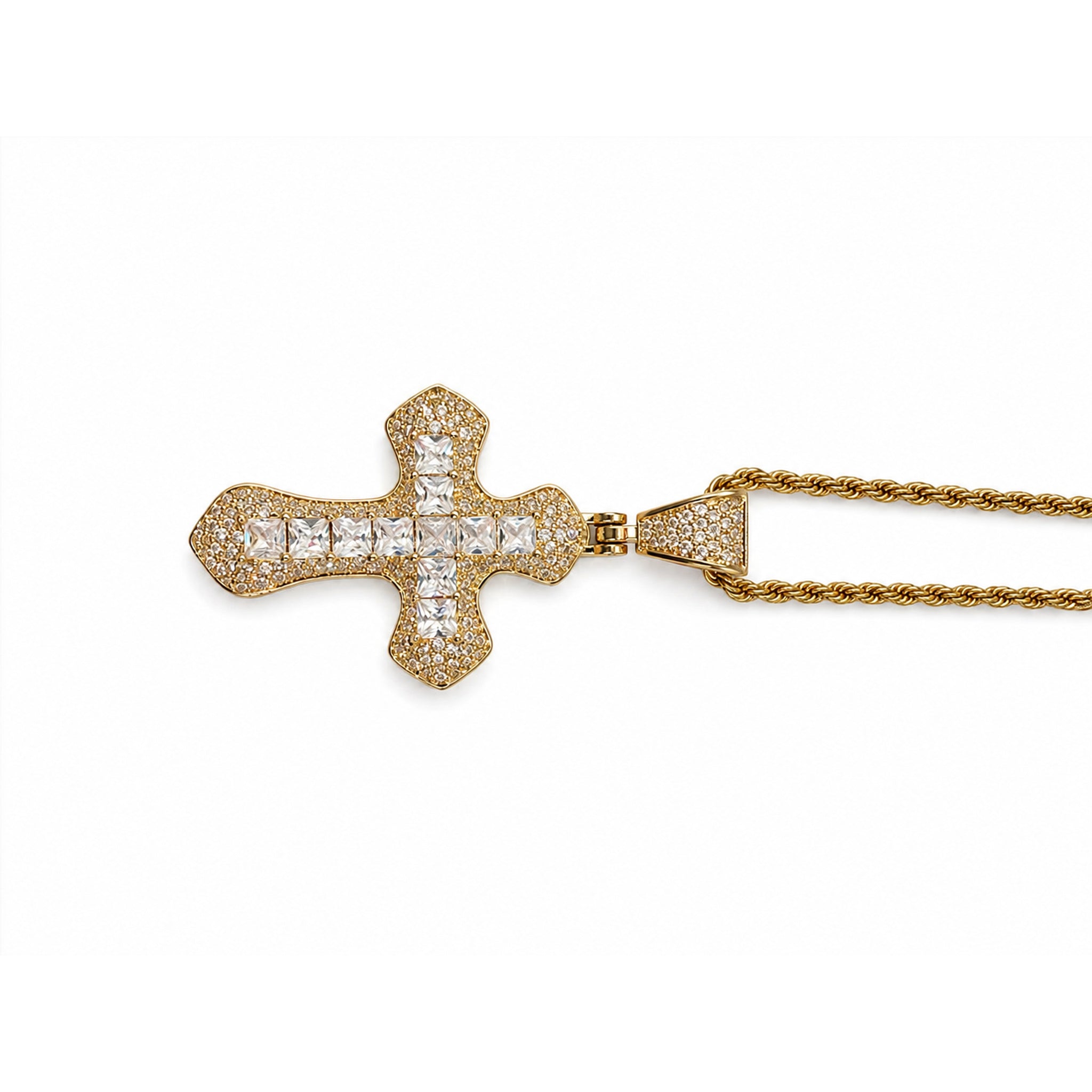 Crystal Cross Necklace – Gold Plated