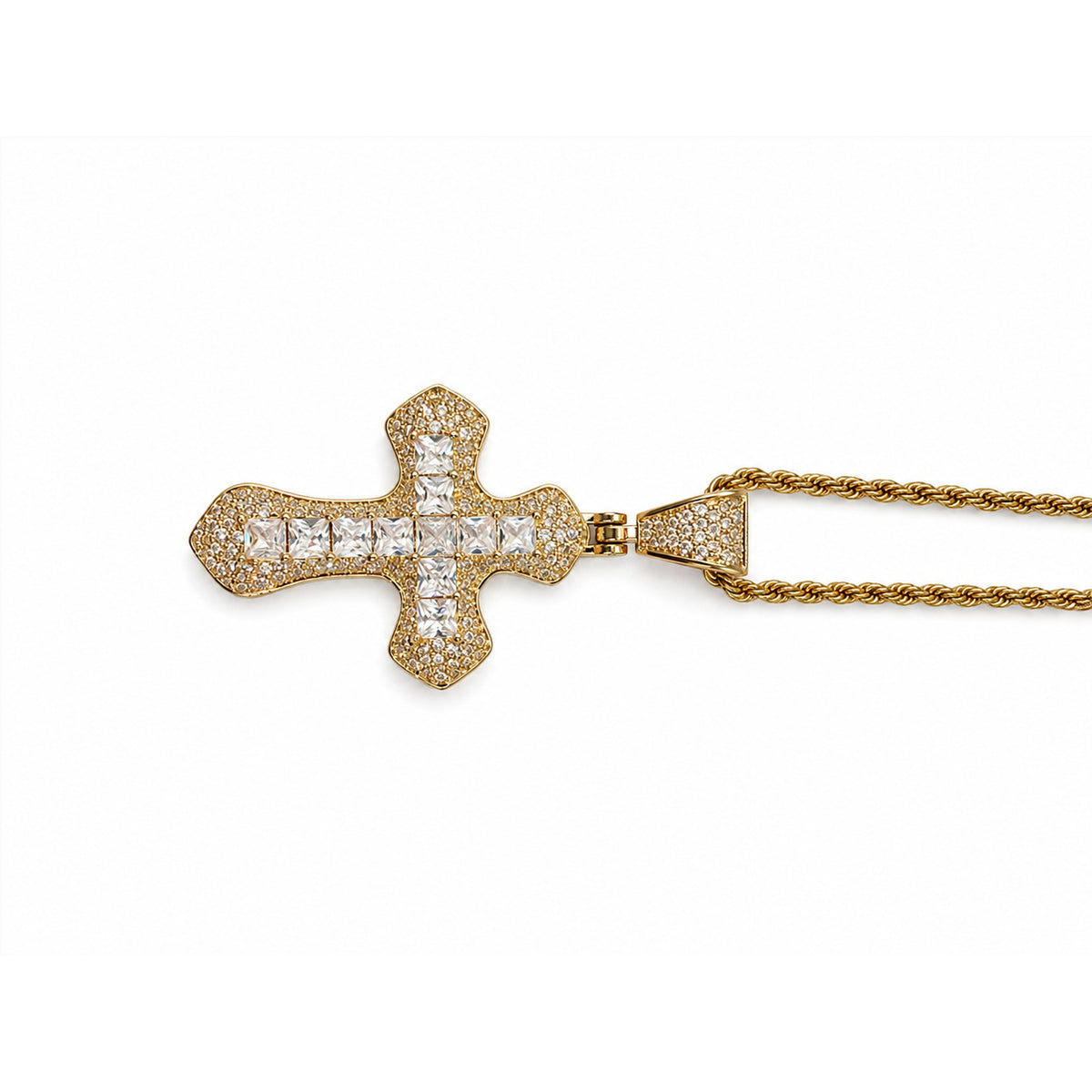 Crystal Cross Necklace – Gold Plated