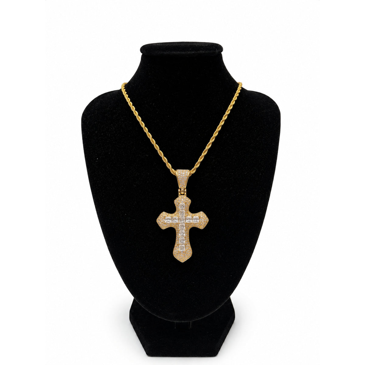 Crystal Cross Necklace – Gold Plated