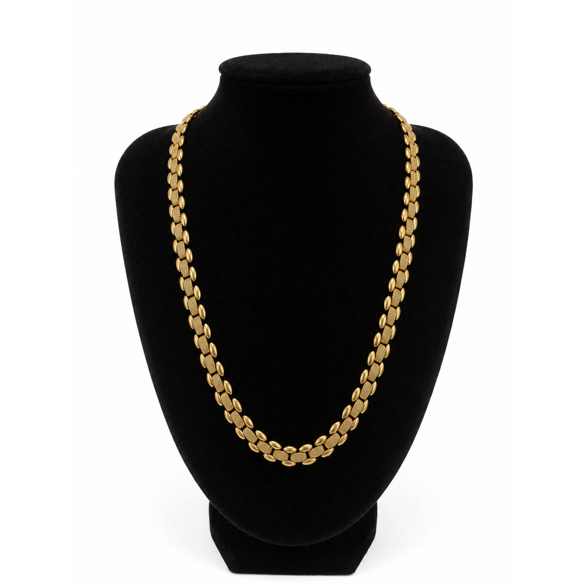 Wide Link Chain Necklace – Gold Tone